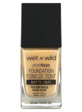 wet n wild,PhotoFocus  Foundation, Matte, Golden Beige, 1 fl