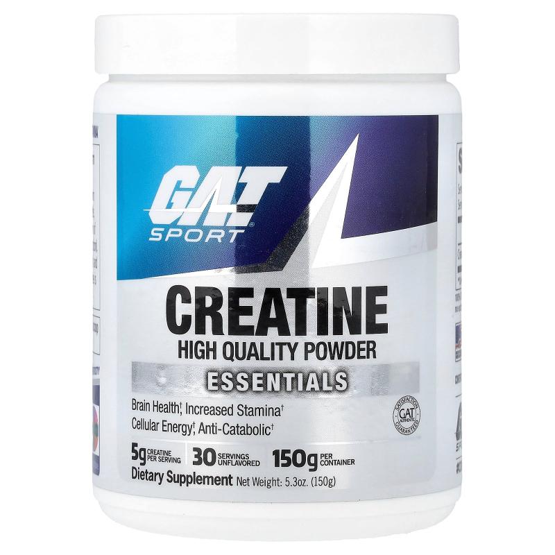 GAT,Sport, Essentials, Creatine Powder, Unflavored, 5.3 oz (