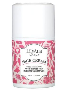 Lilyana Naturals,Face Cream, Rose & Pomegranate , 1.7 oz (48