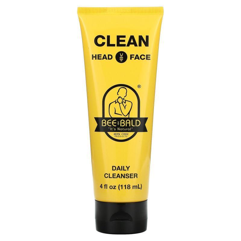 Bee Bald,Clean Head &amp;amp; Face, Daily Cleanser, 4 fl