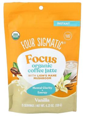 Four Sigmatic,Focus, Instant Organic Coffee Latte With Lion'