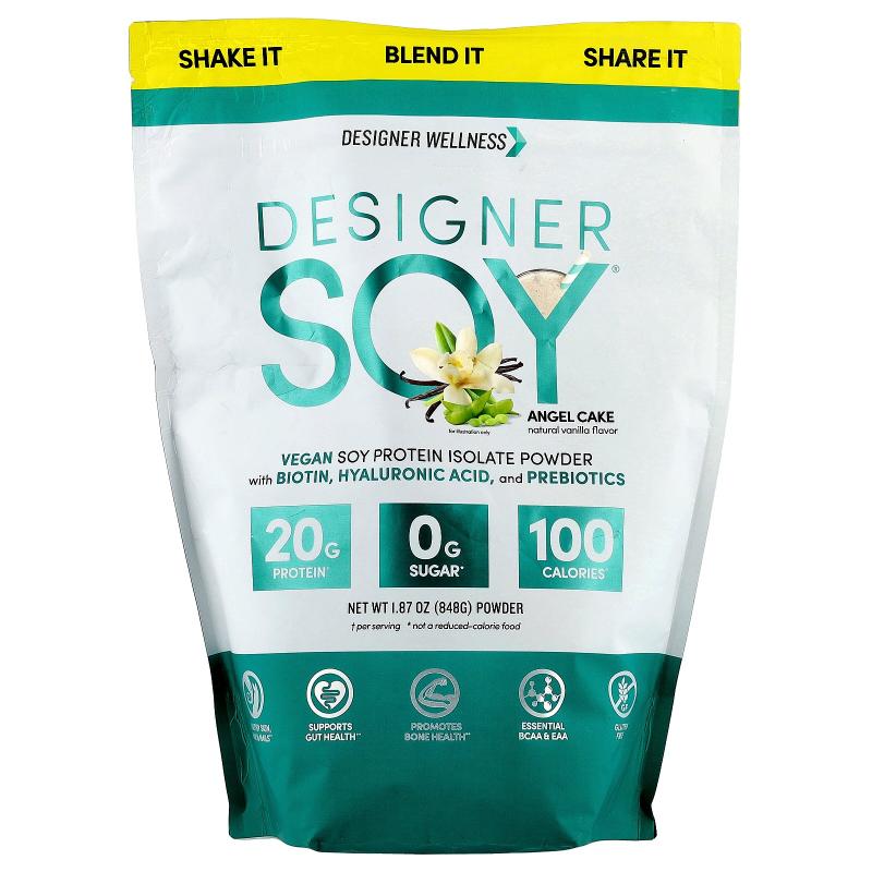 Designer Wellness,Designer Soy® Powder, Angel Cake, 1.87 oz