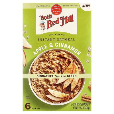 鲍勃红磨坊,Instant Oatmeal, Whole Grain, Apple & Cinnamo