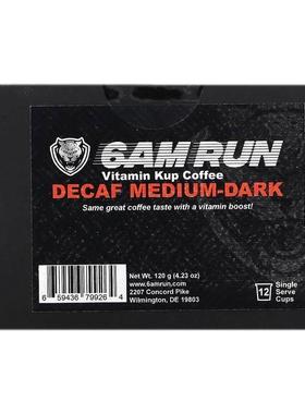 6AM Run,Vitamin Kup Coffee, Medium-Dark, Decaf, 12 Single Se