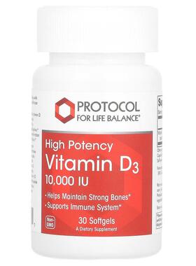 Protocol for Life Balance维生素D3高5000 IU， 30粒