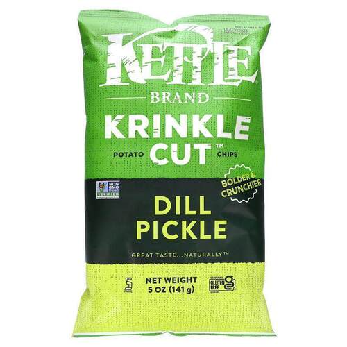 Kettle Foods,Krinkle Cut薯片，莳萝泡菜，5盎司（141克）