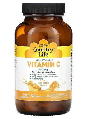 Country Life乡村生活高含量维生素C咀嚼片成人儿童vc片