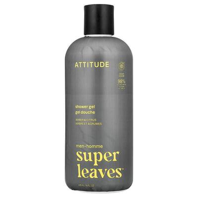 爱的态度,Super Leaves™, Shower Gel, For Men, Amber &amp;