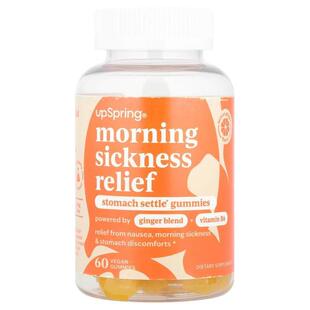 UpSpring,晨吐缓解，Stomach Settle® 软糖，柠檬姜，60 粒全素软