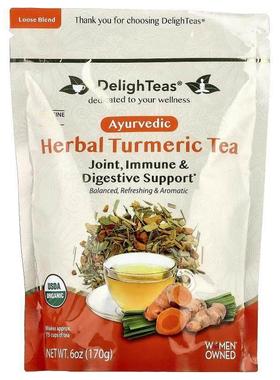 DelighTeas,Ayurvedic Herbal Turmeric Tea, Loose Blend, Caffe