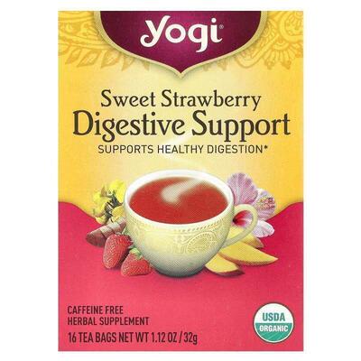 约琪,Digestive Support, Sweet Strawberry, Caffeine Free, 16