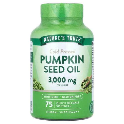 Nature's Truth,Pumpkin Seed Oil, Cold Pressed, 3,000 mg, 75