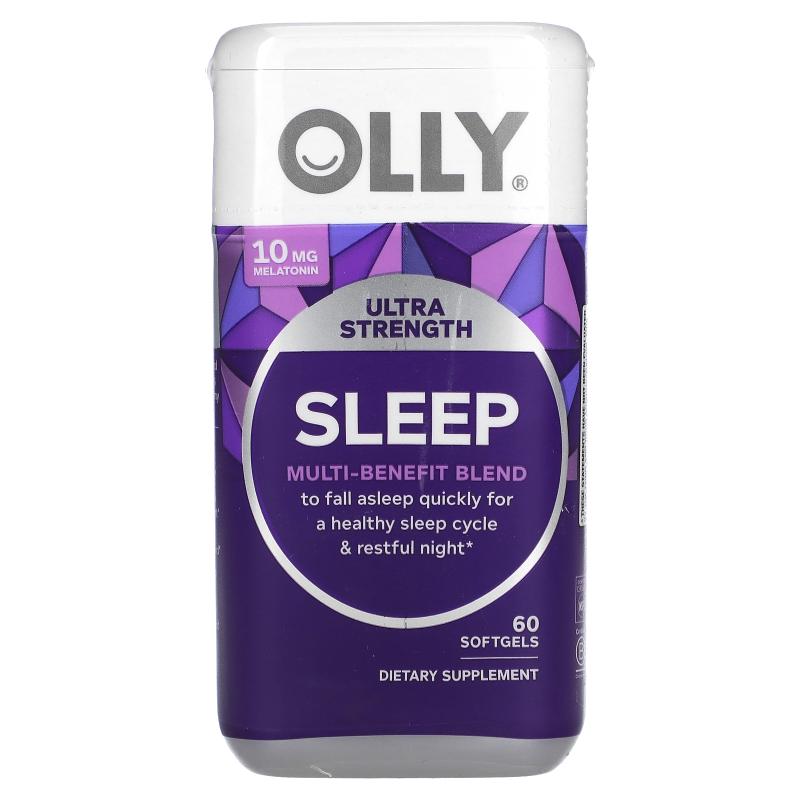 OLLY特强型褪黑素睡眠支持60粒软凝胶安瓶成人学生美国正品