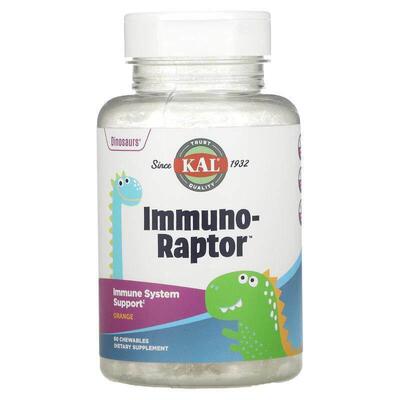 KAL,Dinosaurs，Immuno-Raptor，橙味，60 片咀嚼片