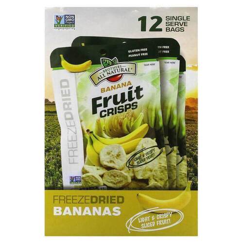 Brothers-All-Natural,Fruit Crisps, Banana, 12 Single Serve B