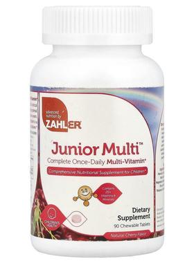 Zahler,Junior Multi, 完整的单日多种维生素，天然樱桃味，180咀