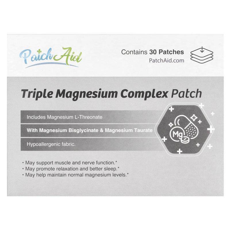 PatchAid,Triple Magnesium Complex Patch, 30 Patches