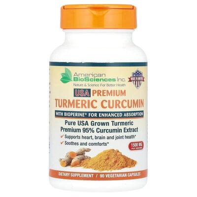 American Biosciences,USA Premium Turmeric Curcumin, 1,500 mg
