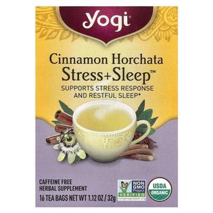 约琪,Stress + Sleep, Cinnamon Horchata, Caffeine Free, 16 Te