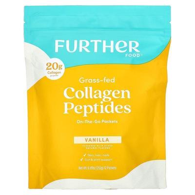 Further Food,Grass-Fed Collagen Peptides, Vanilla, 12 Packet