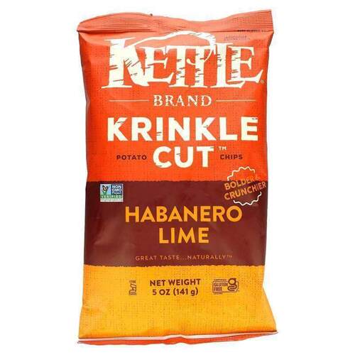 Kettle Foods,Krinkle Cut Potato Chips, Habanero Lime, 5 oz (