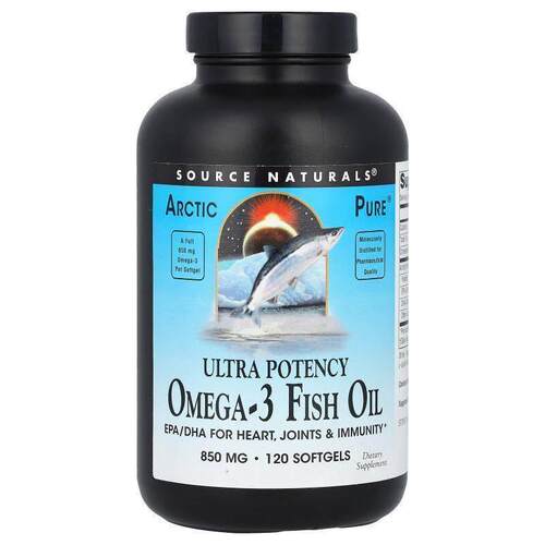 源美,Arctic Pure® Omega-3 鱼油，良好，850 毫克，120 粒软胶囊