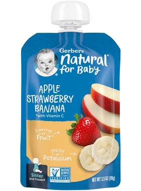 嘉宝,婴幼儿天然食品，蔬菜粉，2 阶段辅食，甘薯、芒果、梨和羽3