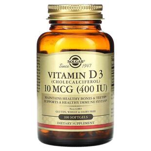 索尔加,维生素 D3，10 微克（400 国际单位），100 粒软凝胶