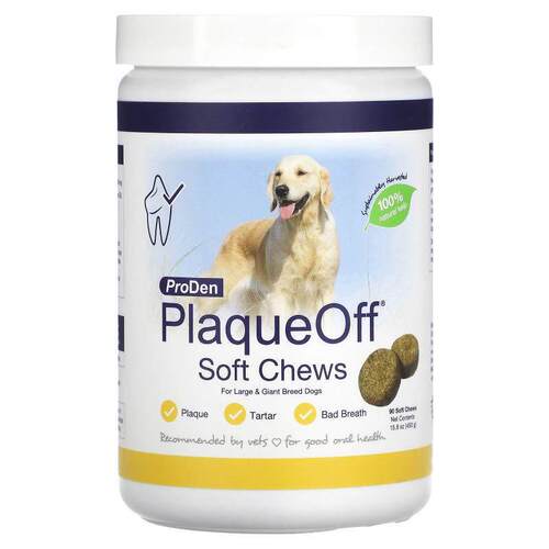 ProDen,PlaqueOff 软咀嚼片，适用于小型和中型犬猫，90 片软咀嚼