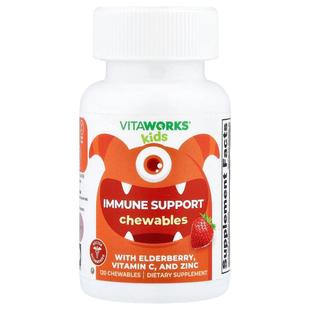 VitaWorks,Kids, Immune Support, Mixed Berry, 120 Chewables