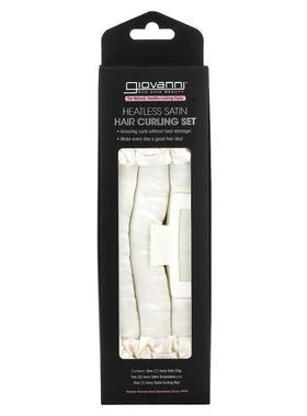 乔凡尼,Heatless Satin, Hair Curling Set, Ivory, 4 Pieces