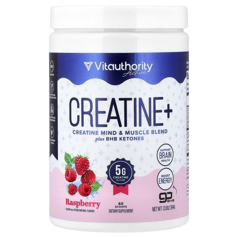 Vitauthority,Active, Creatine+, Raspberry, 13.9 oz (394 g)