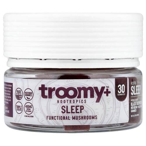 Troomy Nootropics,Sleep, Functional Mushrooms Gummies, Black