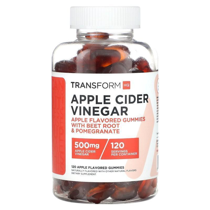 TransformHQ,Apple Cider Vinegar, 500 mg, 120 Apple Flavored