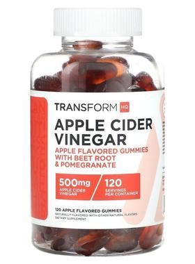 TransformHQ,Apple Cider Vinegar, 500 mg, 120 Apple Flavored