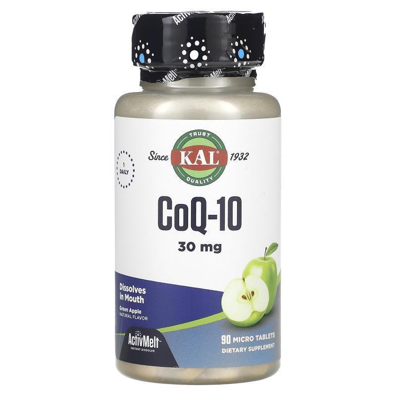 KAL,CoQ10, Green Apple, 30 mg, 90 Micro Tablets