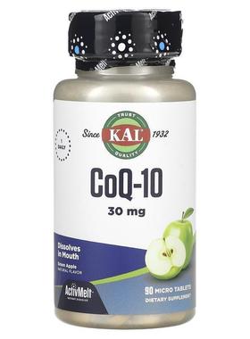 KAL,CoQ10, Green Apple, 30 mg, 90 Micro Tablets