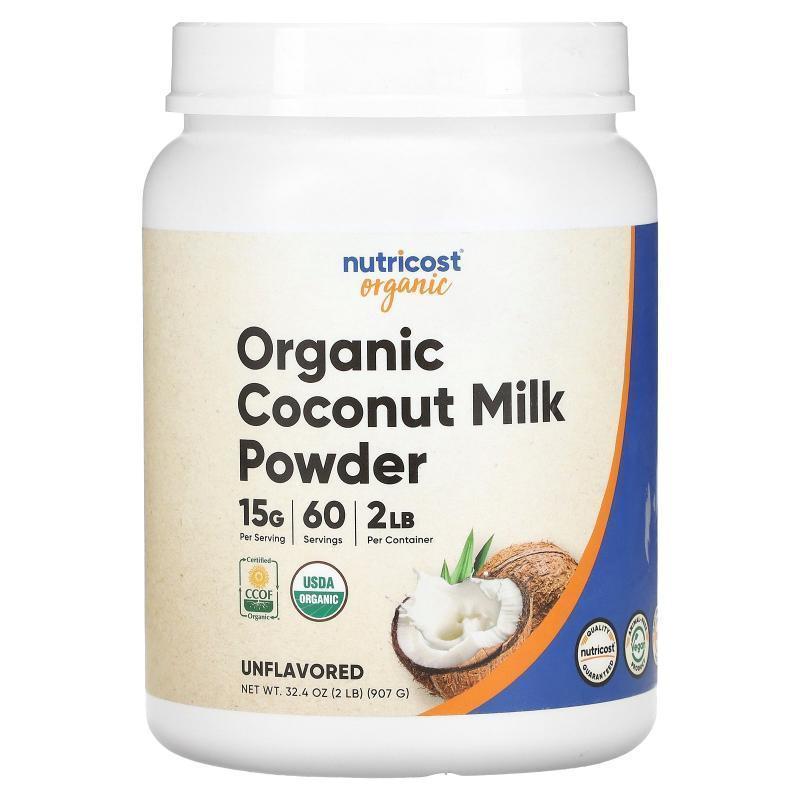 Nutricost,Organic Coconut Milk Powder, Unflavored, 2 lbs (90