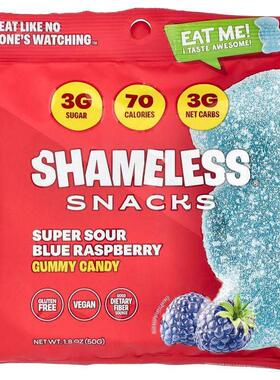Shameless Snacks,Super Sour Gummy Candy, Cherry Bomb