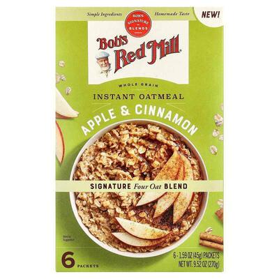 鲍勃红磨坊,Instant Oatmeal, Whole Grain, Apple &amp;amp;
