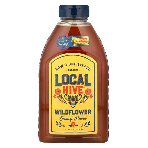 Local Hive,Honey Blend, Wildflower, Raw & Unfiltered, 32 oz