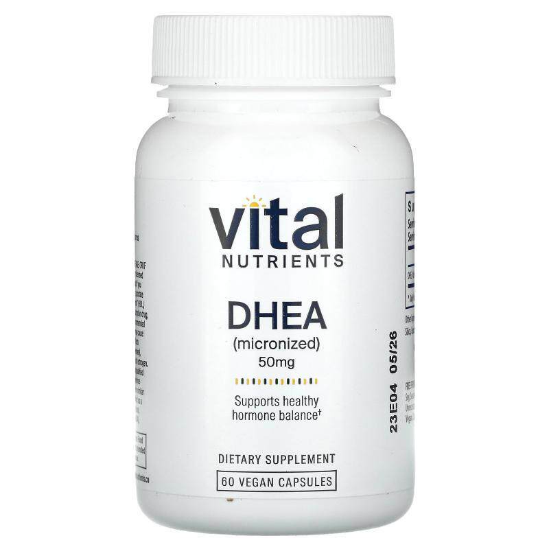 Vital Nutrients,DHEA (Micronized), 50 mg, 60 Vegan Capsules