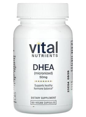 Vital Nutrients,DHEA (Micronized), 50 mg, 60 Vegan Capsules