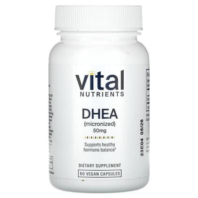 Vital Nutrients,DHEA (Micronized), 50 mg, 60 Vegan Capsules
