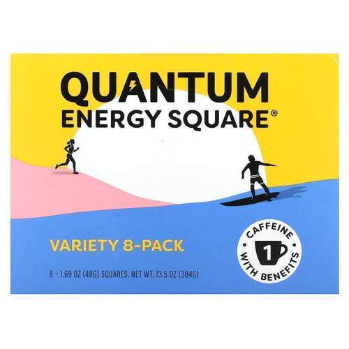 QUANTUM ENERGY SQUARE,Variety 8-Pack, 8 Bars, 1.69 oz (48 g)