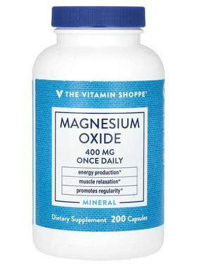 The Vitamin Shoppe,Magnesium Oxide, 400 mg, 200 Capsules