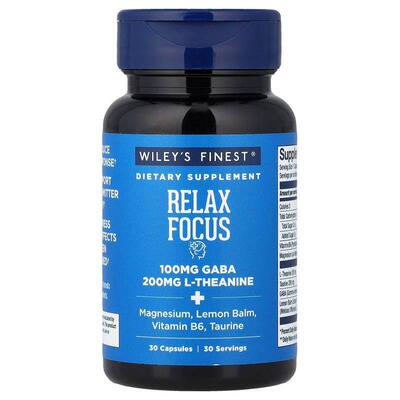 Wiley's Finest,Relax Focus, 30 Capsules