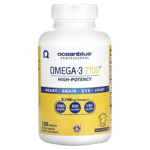 Ocean Blue,Professional, Omega-3 2100, High Potency, Natural