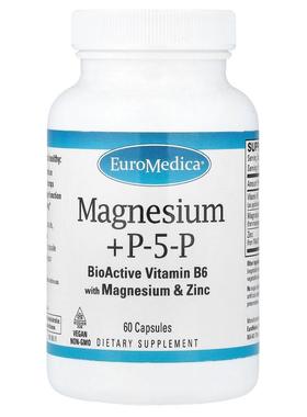 EuroMedica,Magnesium + P5P, 60 Capsules