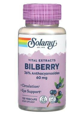 Solaray,Vital Extracts, Bilberry, 60 mg, 120 VegCaps